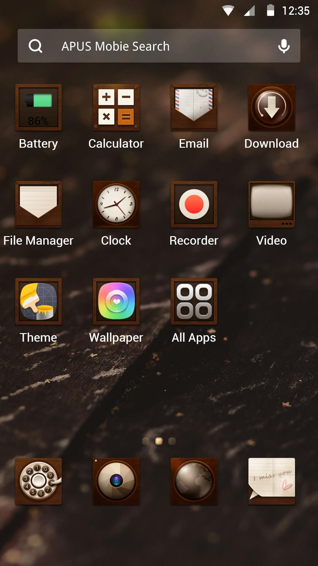 Wooden theme for APUS Launcher