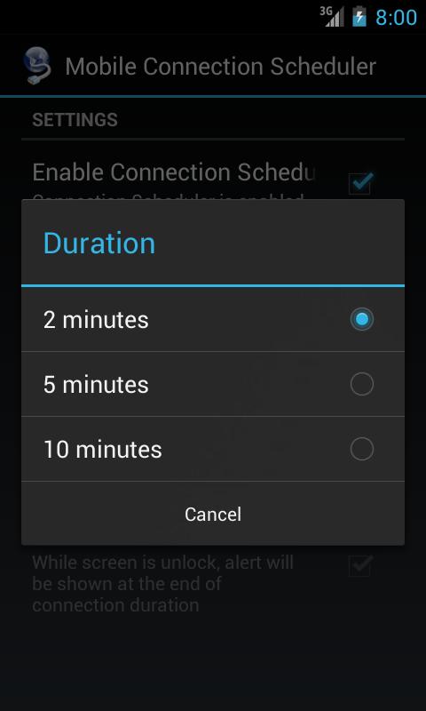 Mobile Connection Scheduler
