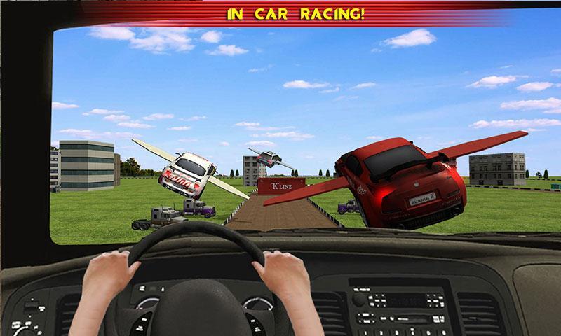 Flying Racing In Car