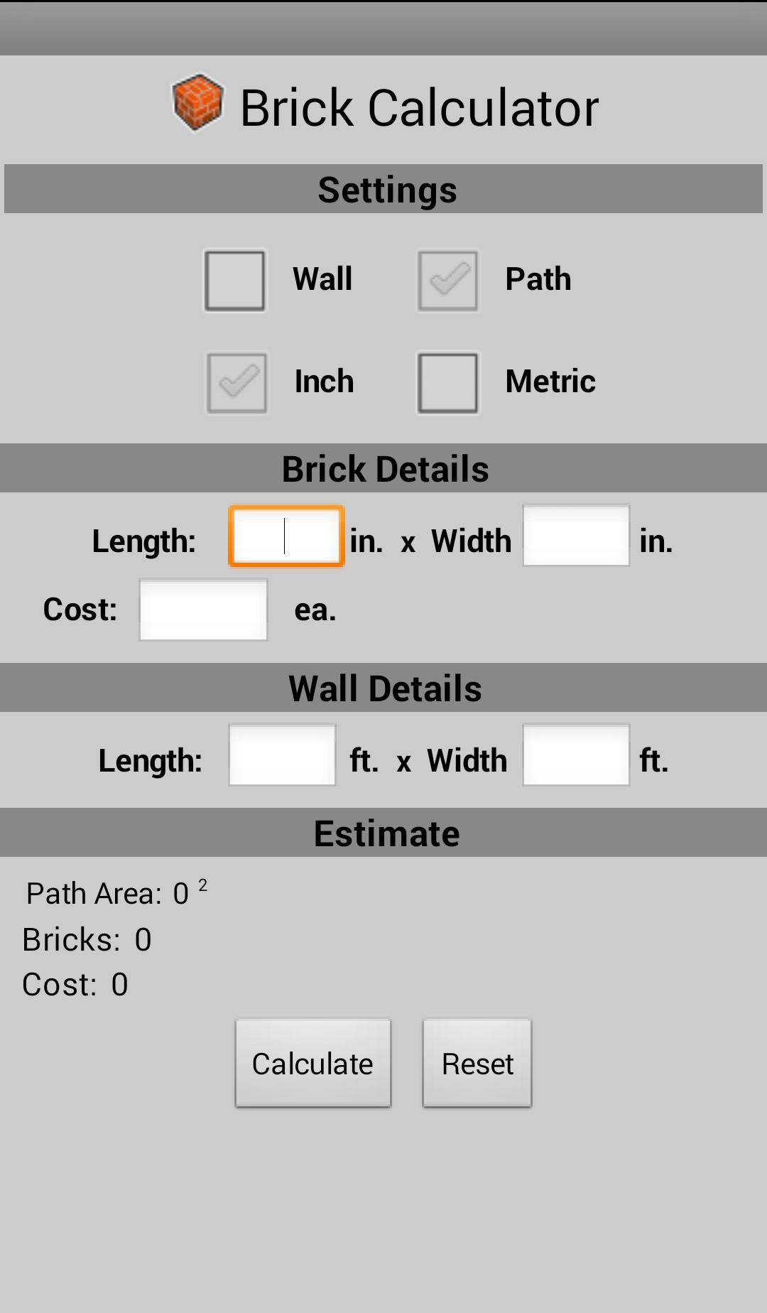 Brick Calculator
