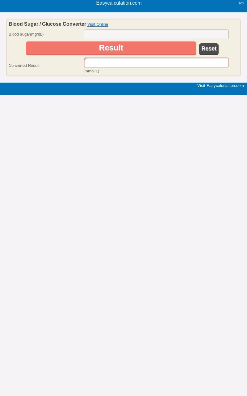 Blood Sugar/Glucose Converter