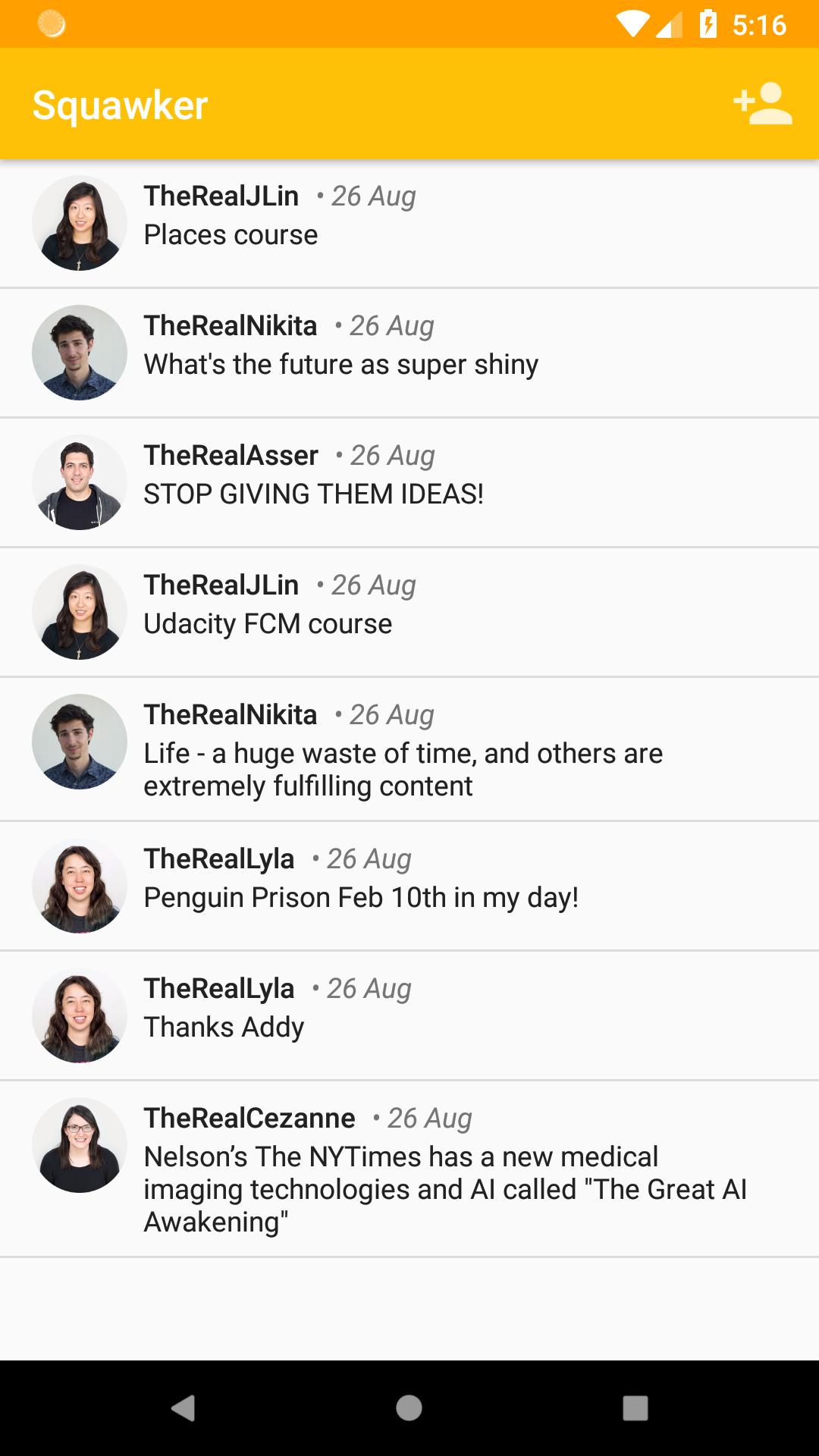 Minimal Tweeting App (Squawker)