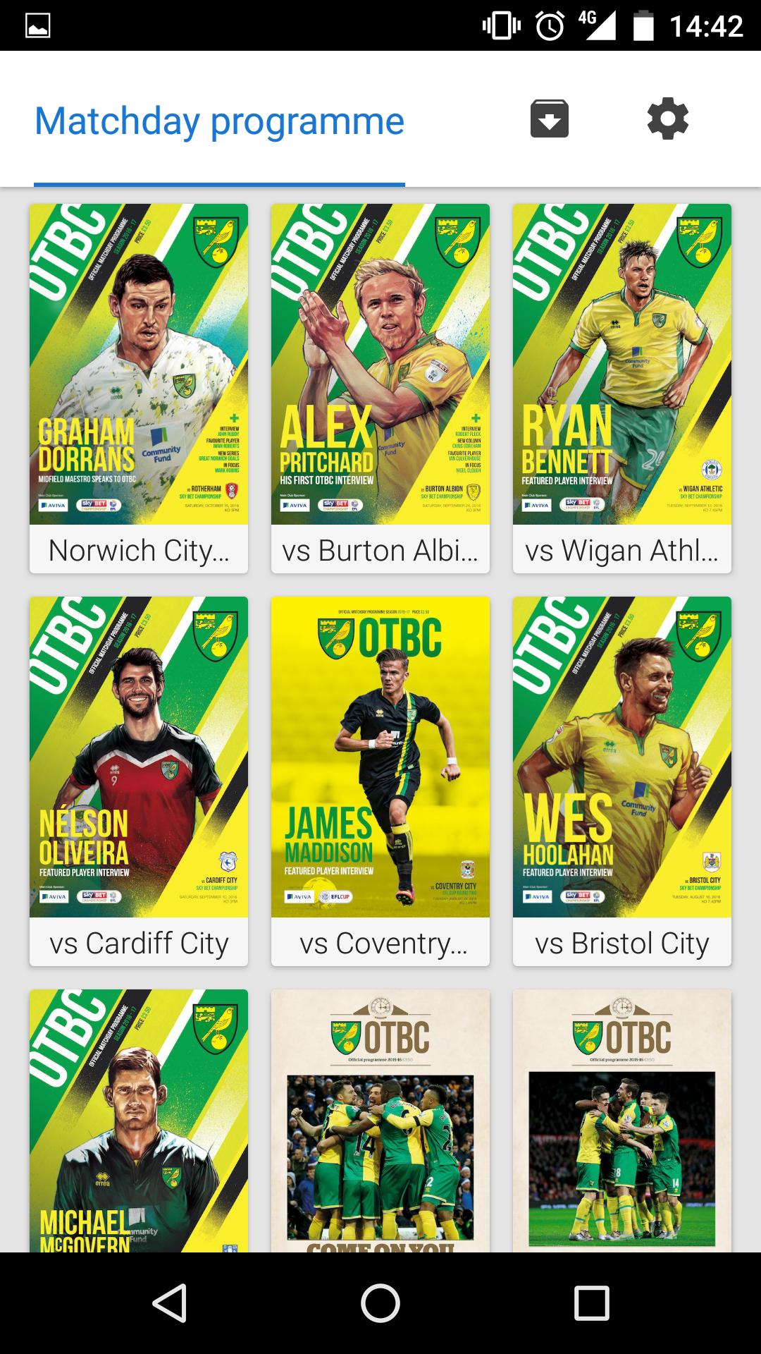 Norwich FC programmes