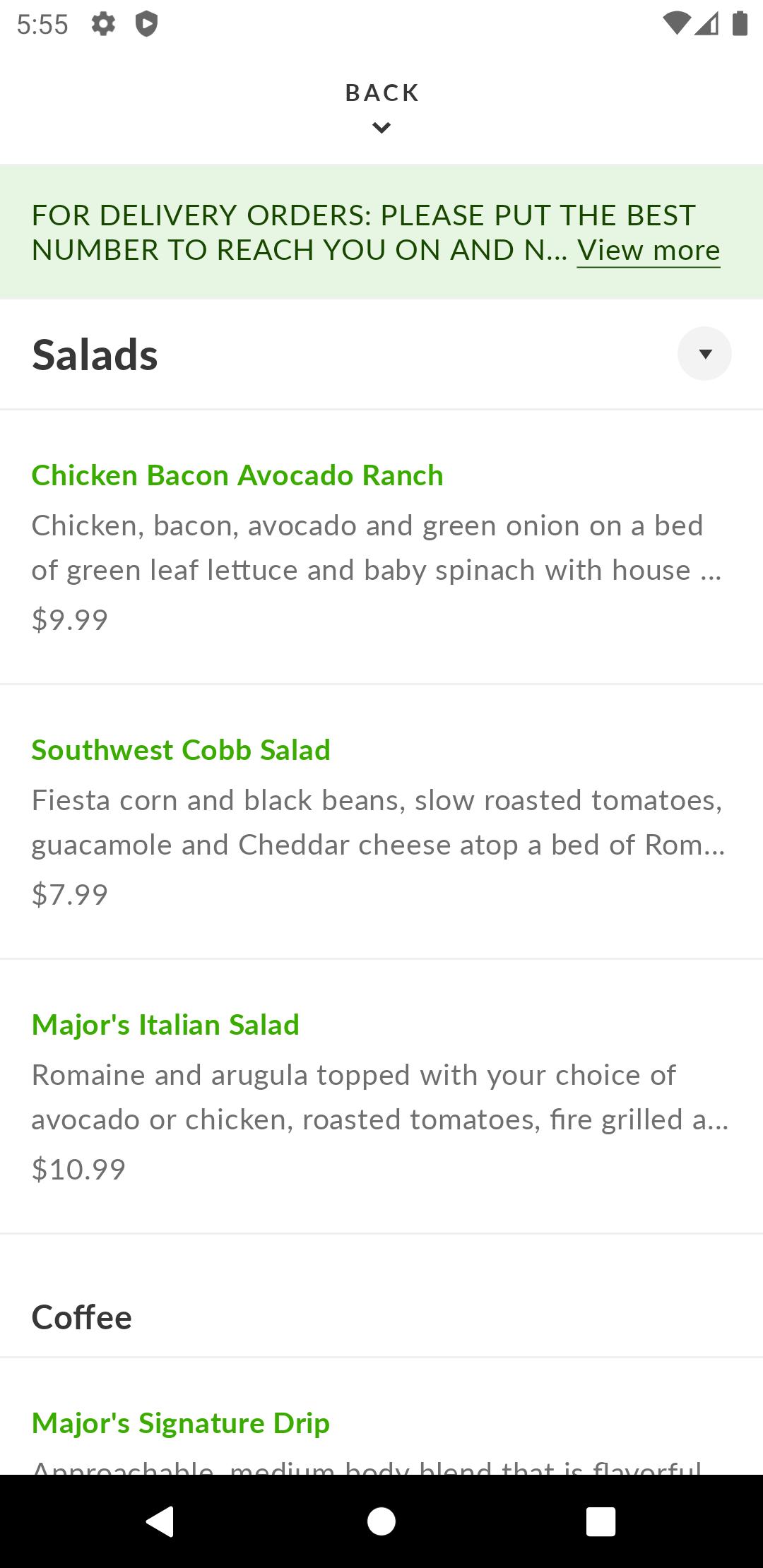 Major Bean Coffee & Sandwich