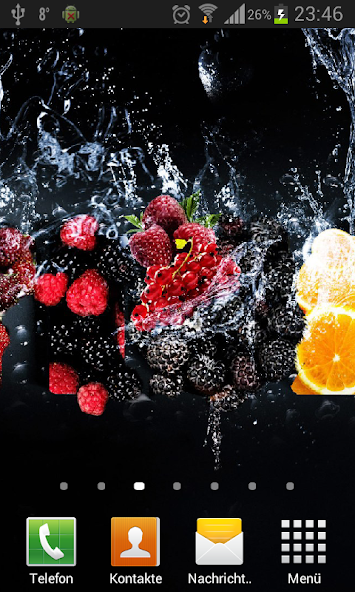 Fruits in water live wallpaper