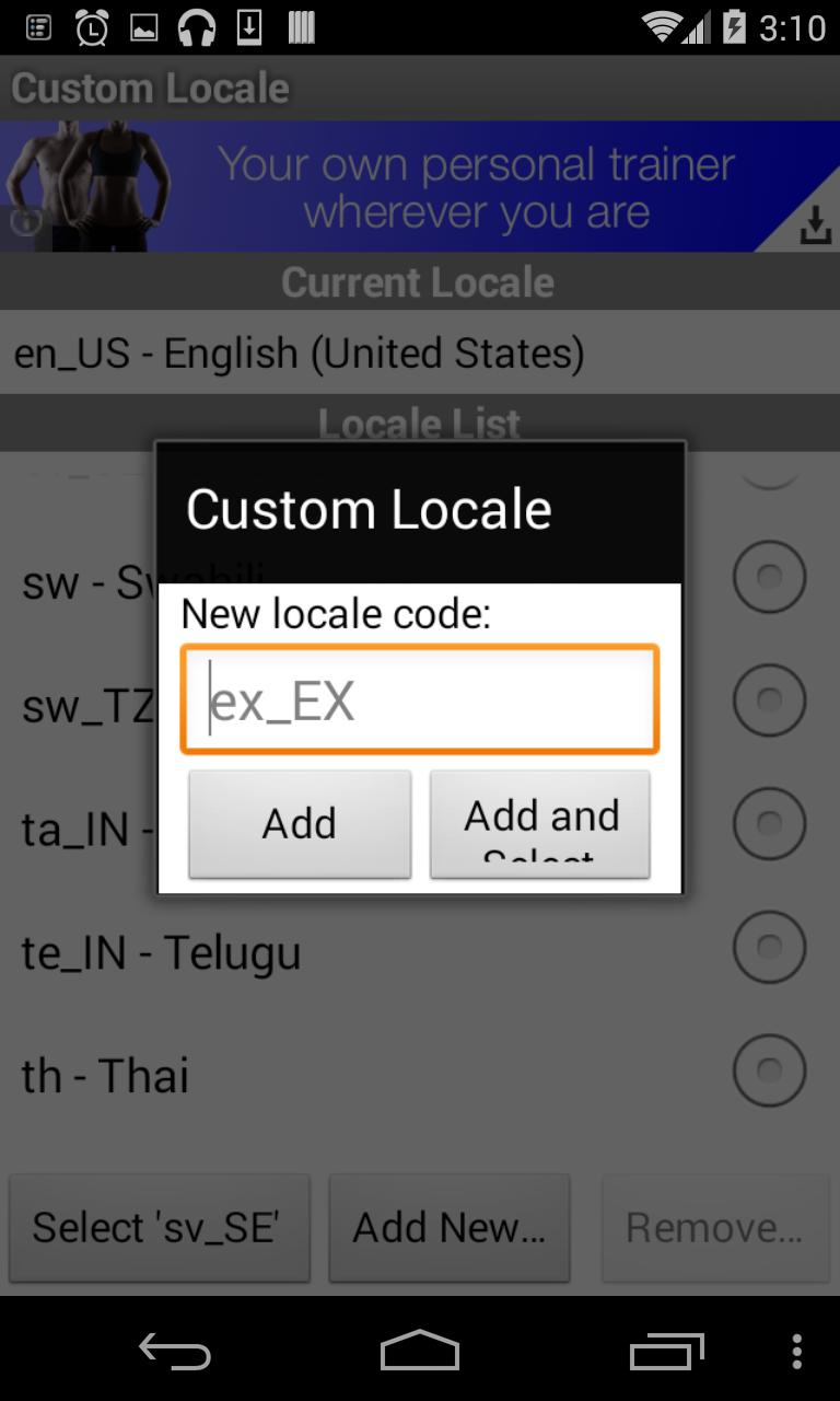 Custom Locale