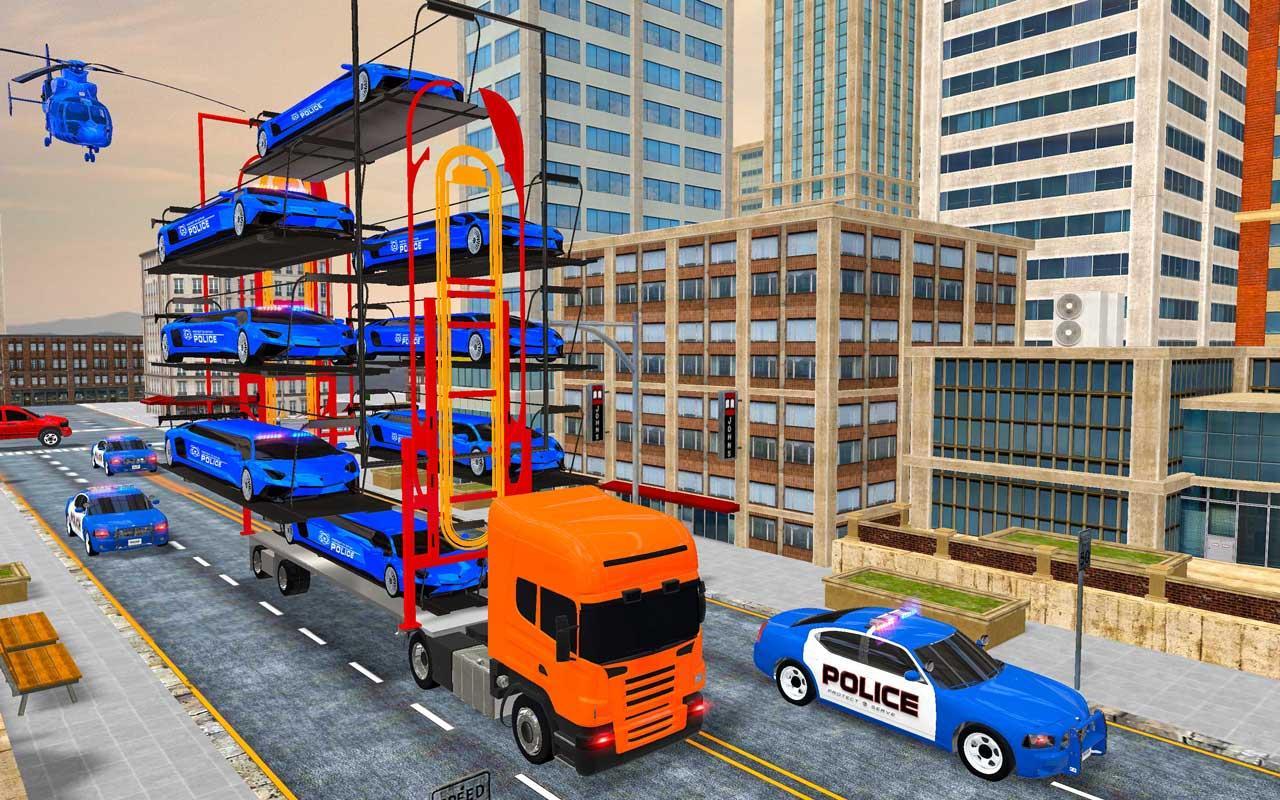 US Police Multi Level Transporter Truck Games