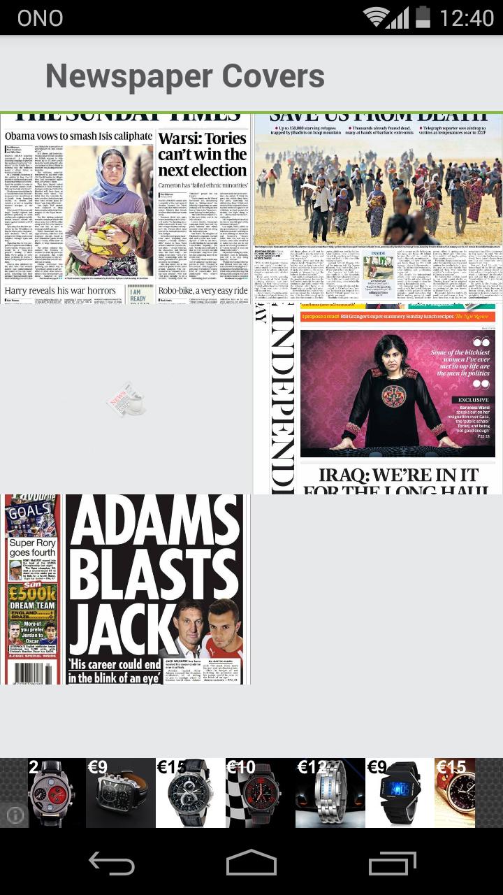 Daily newspaper covers