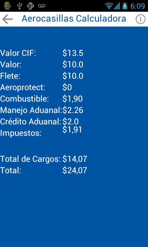 Calculadora Aerocasillas CR