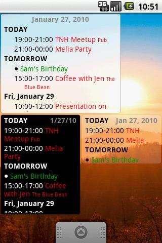 Resizeable CalWidget