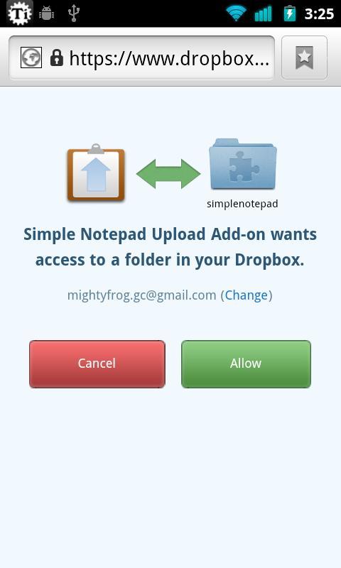 Simple Notepad Upload Addon