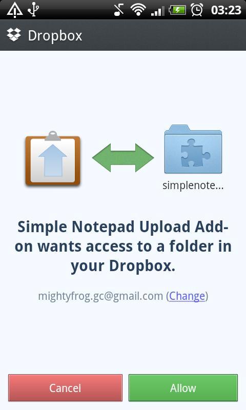 Simple Notepad Upload Addon