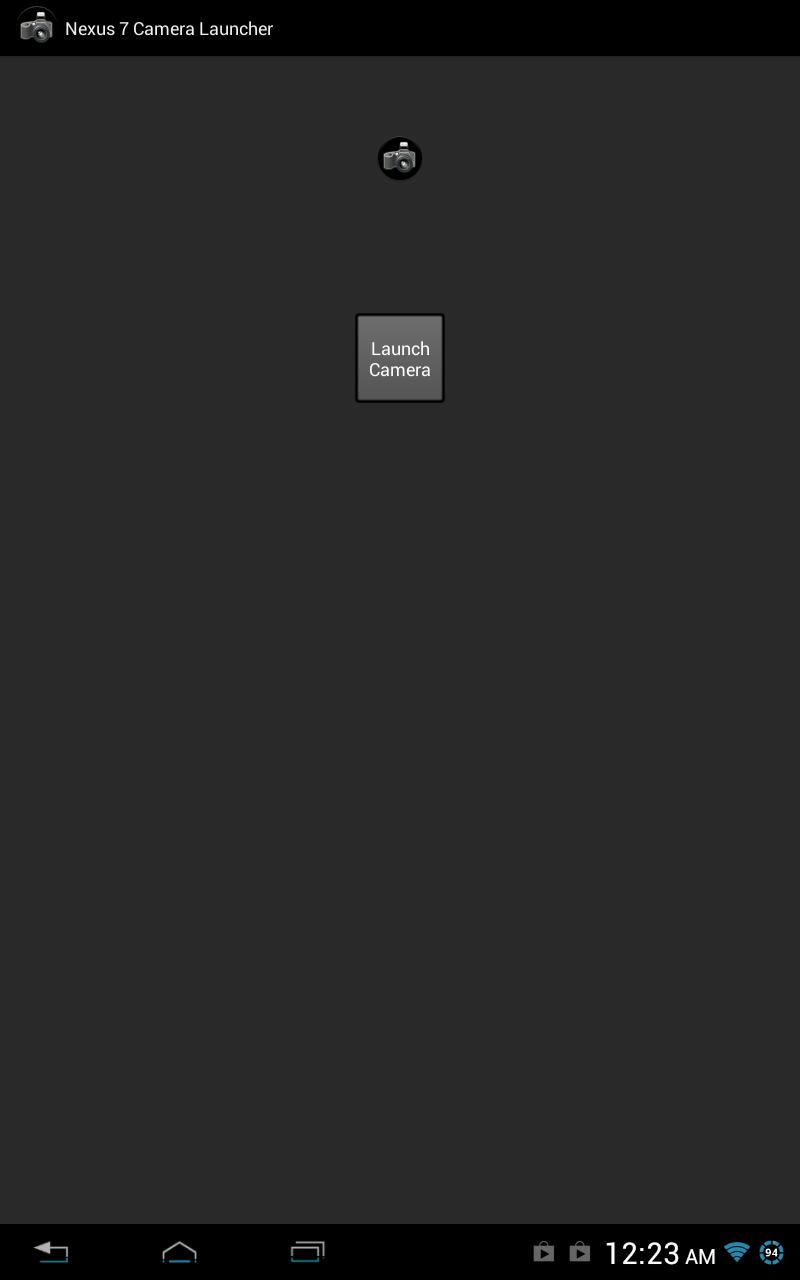 Nexus 7 Camera Launcher