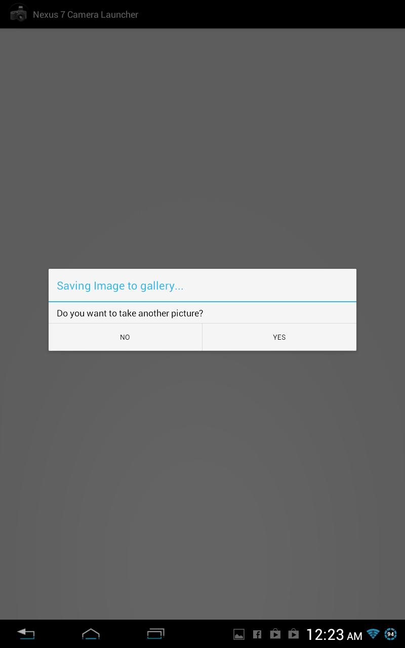 Nexus 7 Camera Launcher
