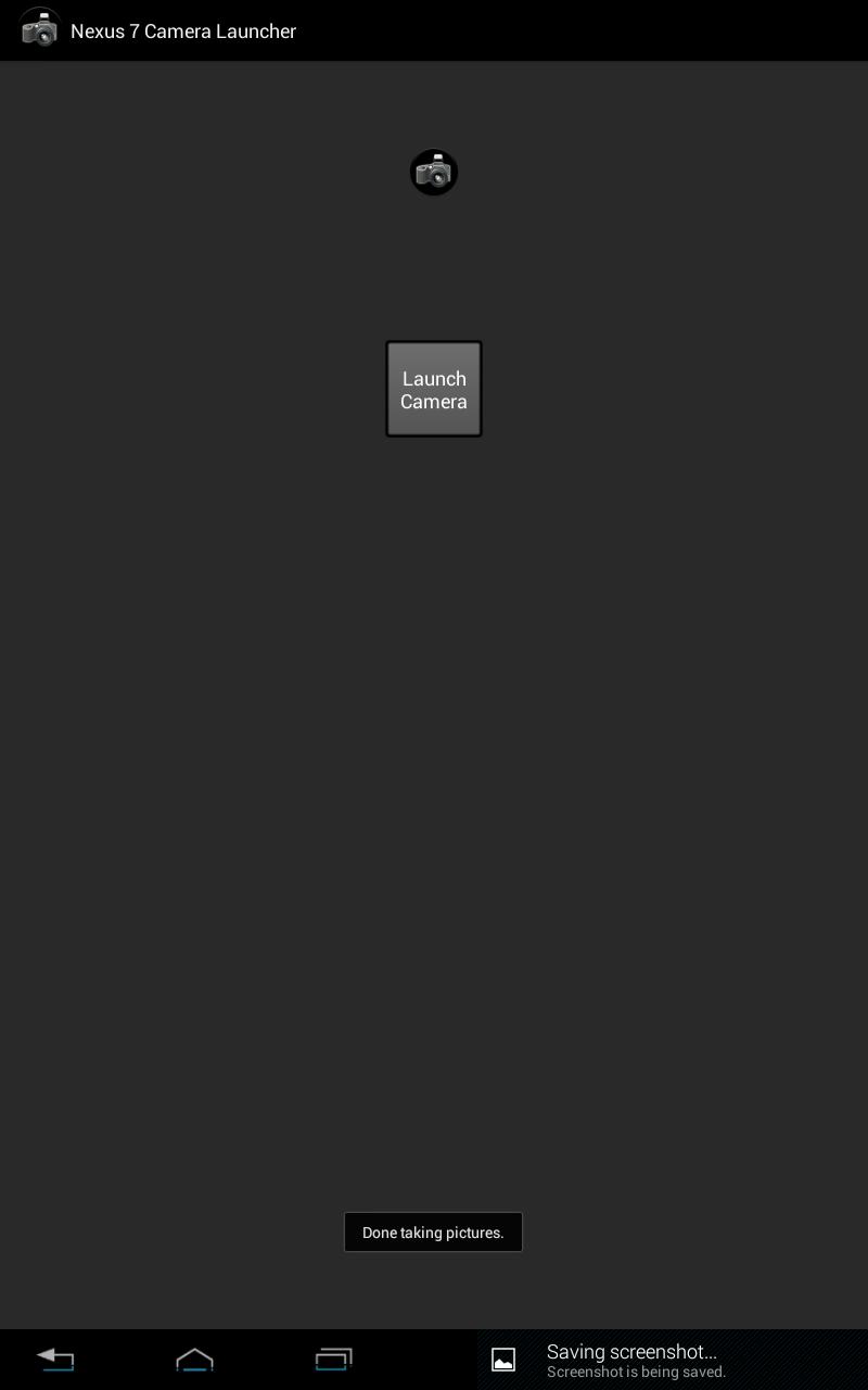 Nexus 7 Camera Launcher