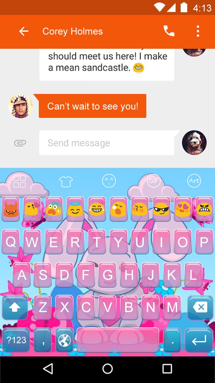 Emoji Keyboard-Happy Bunny
