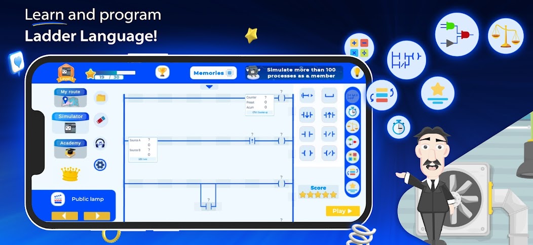 PLC Simulator for Logic Ladder