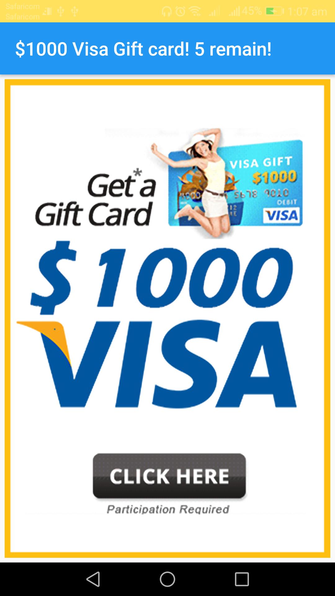 gift card earner: play quiz get $1000 gift card!
