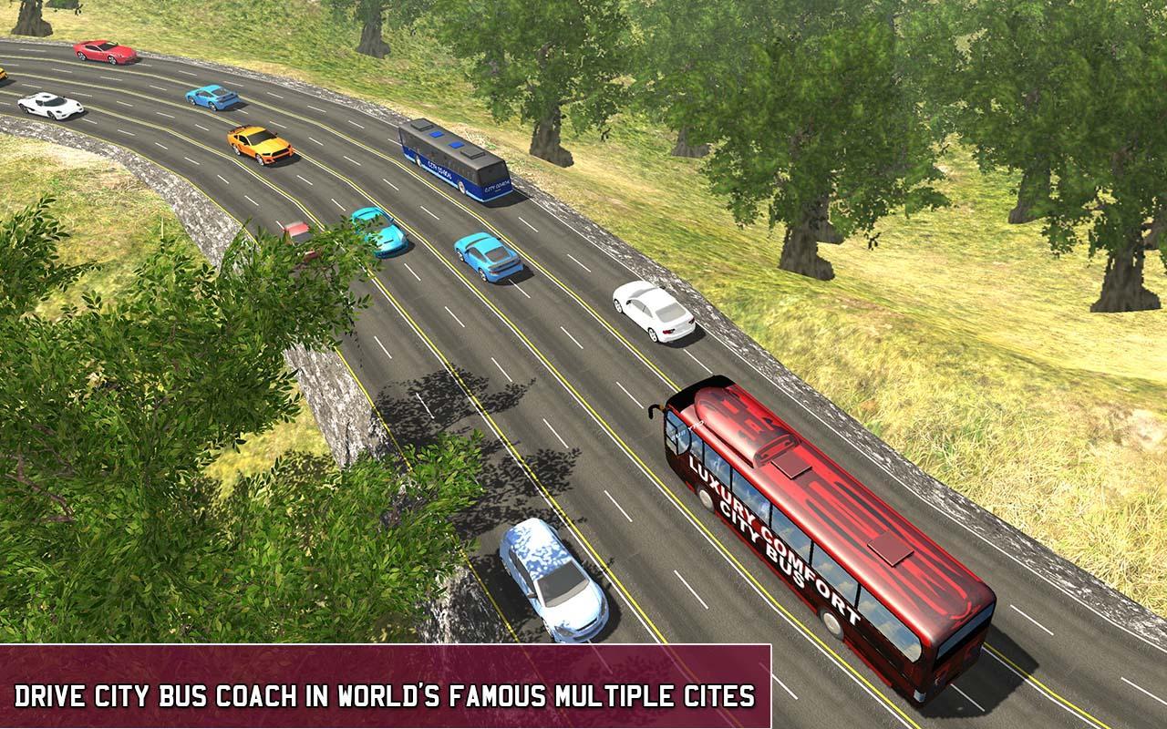 Coach Bus Highway Hill Climb