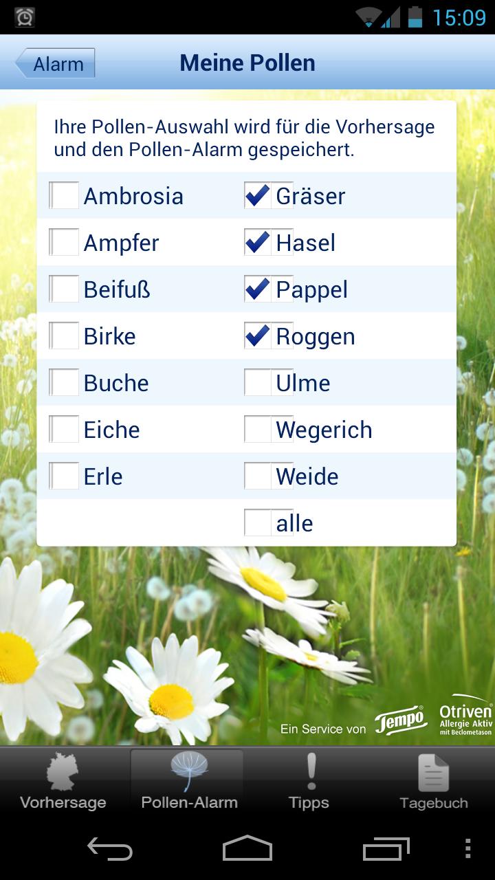 Pollenwarner von Tempo&Otriven