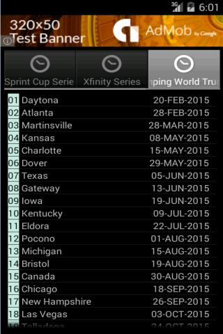 Unofficial Nascar Schedule