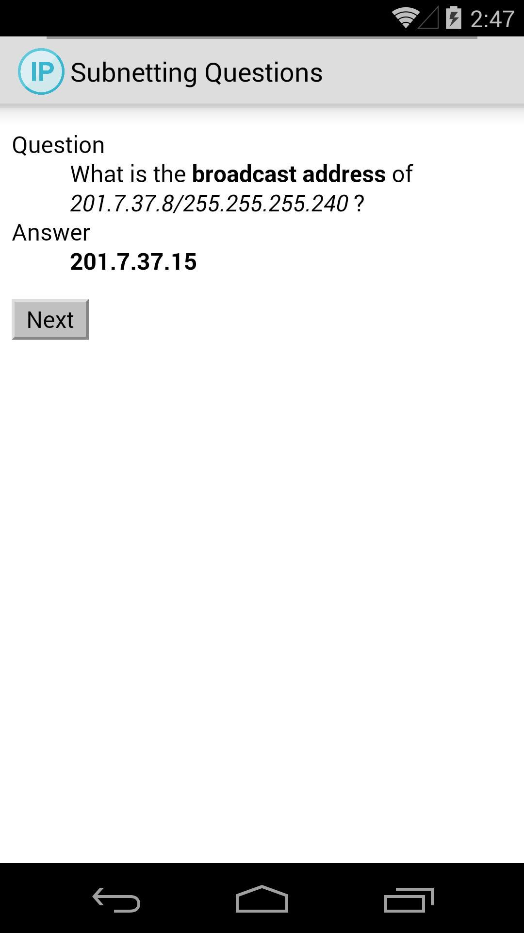 Subnetting Questions
