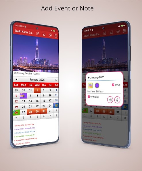 South Korean Calendar 2025