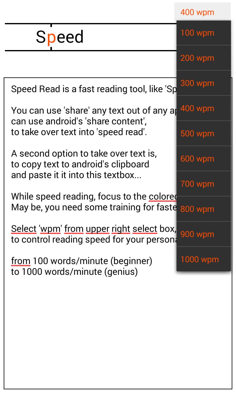 Speed Read inspired by Spritz!
