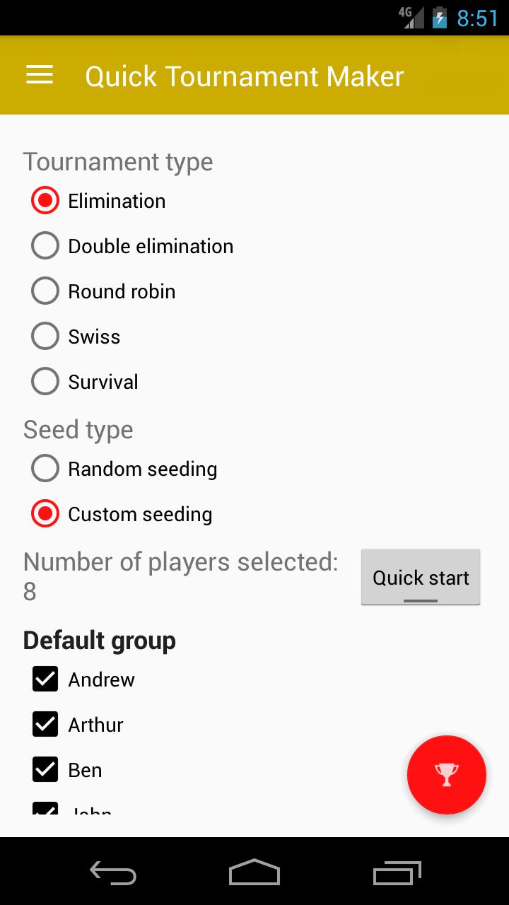 Quick Tournament Maker