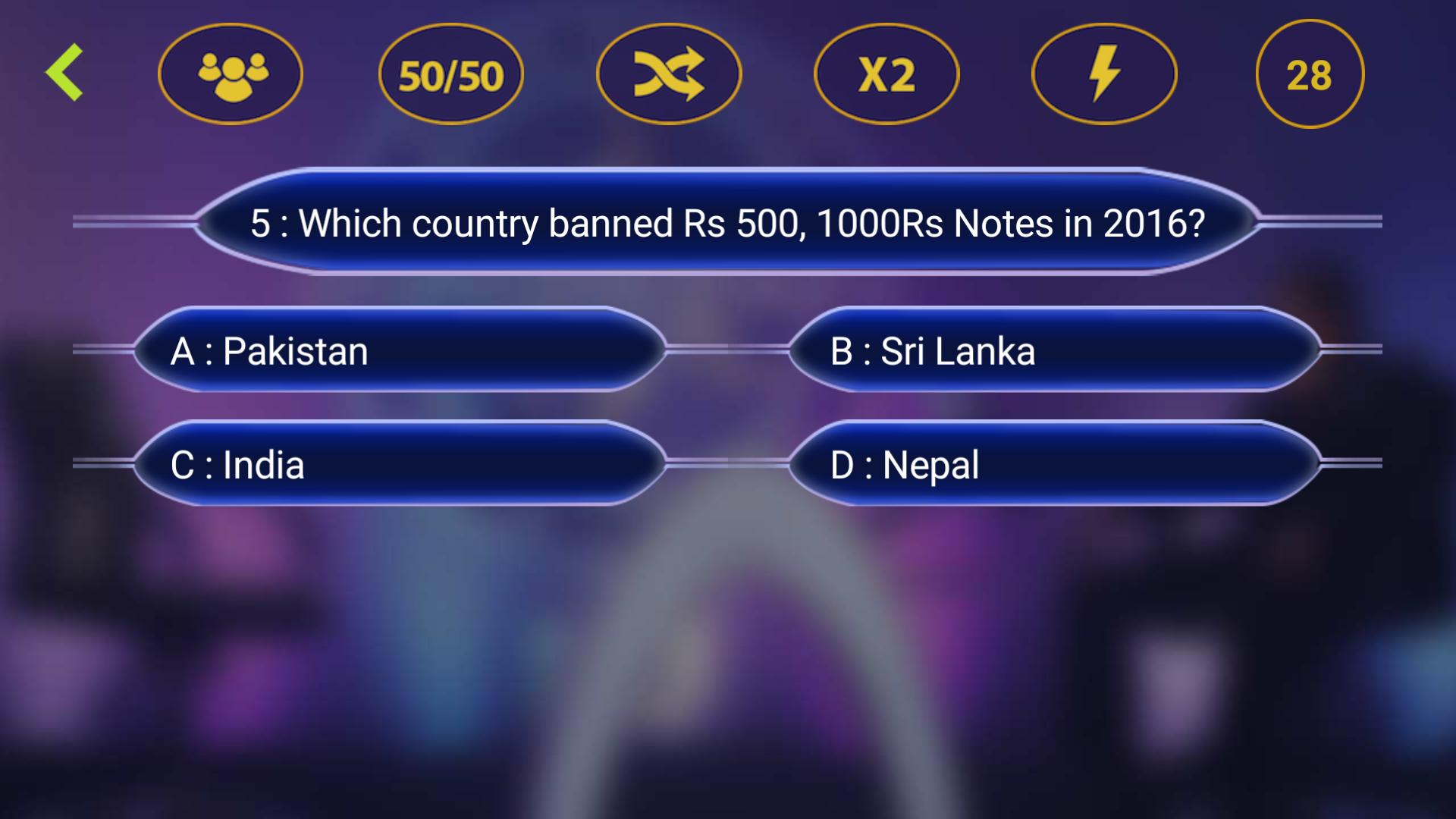 New Crorepati 2017 : Hindi & English Quiz Game