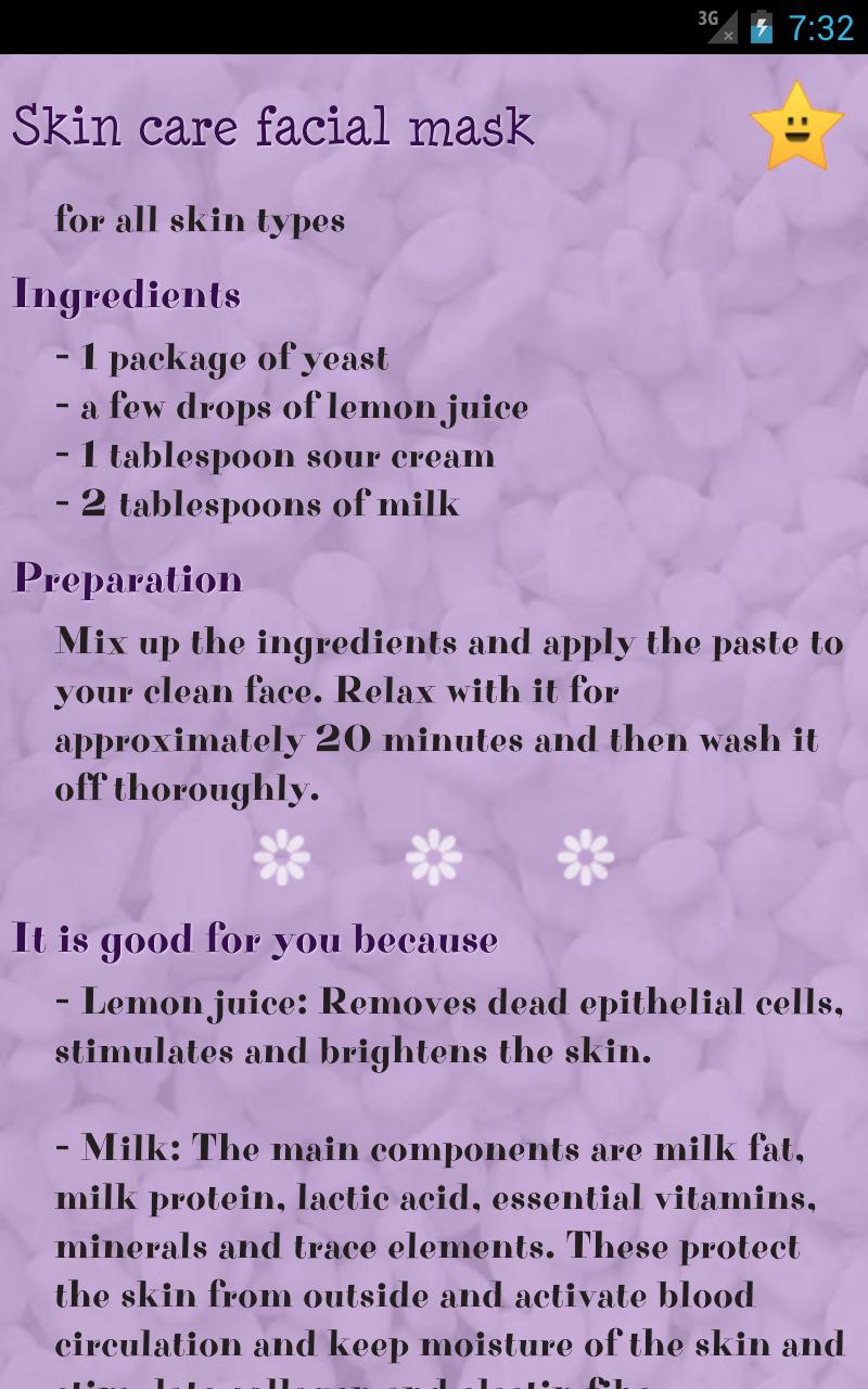 Homemade facial masks