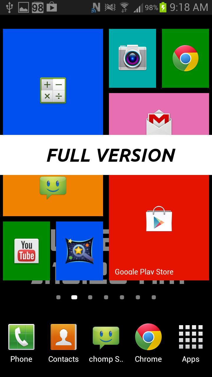 WP8 Widget Launcher Win 8 DEMO
