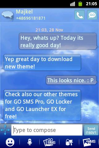 Clouds Sky Theme GO SMS