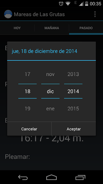 Tabla de Mareas - Las Grutas