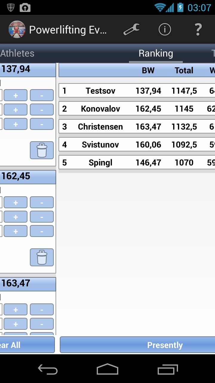 Powerlifting Events Helper