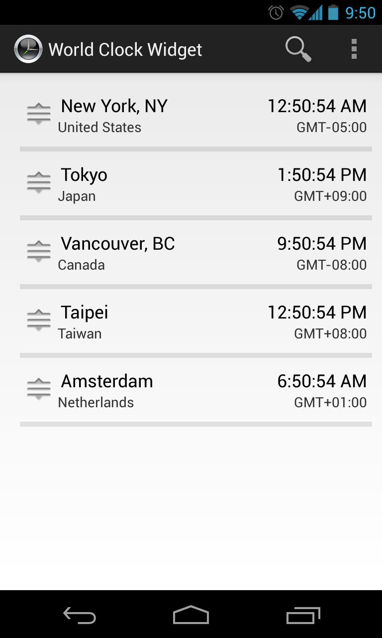 Simple World Clock and Widget