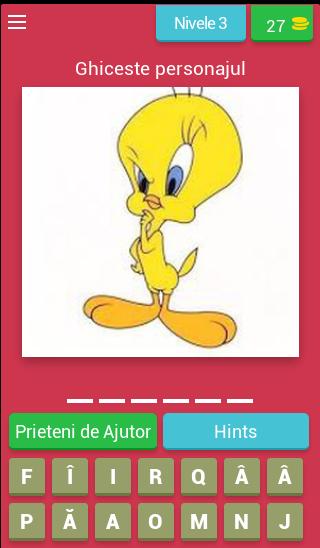 Ghiceste personajul animat