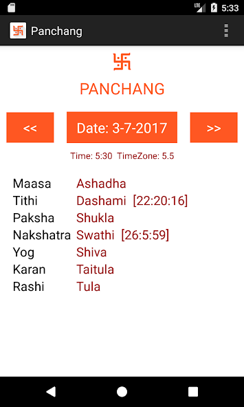 Panchang.Click - Hindu Calenda
