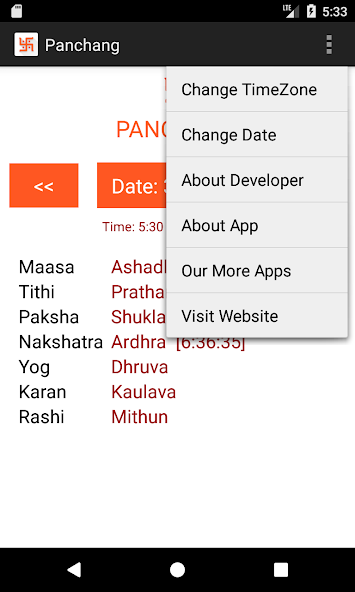 Panchang.Click - Hindu Calenda