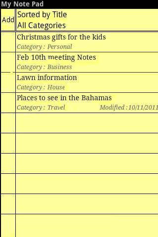 My Note Pad
