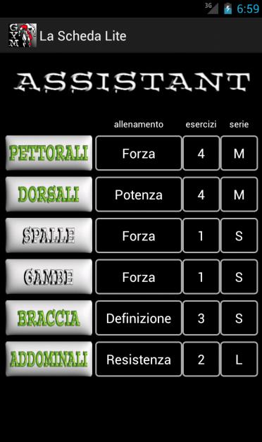 La Scheda in Palestra Lite