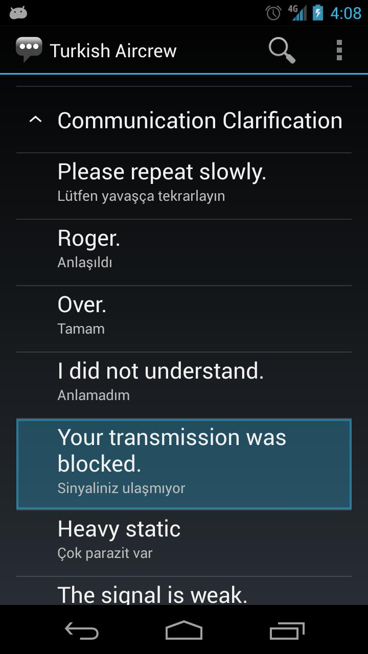 Turkish Aircrew Phrases