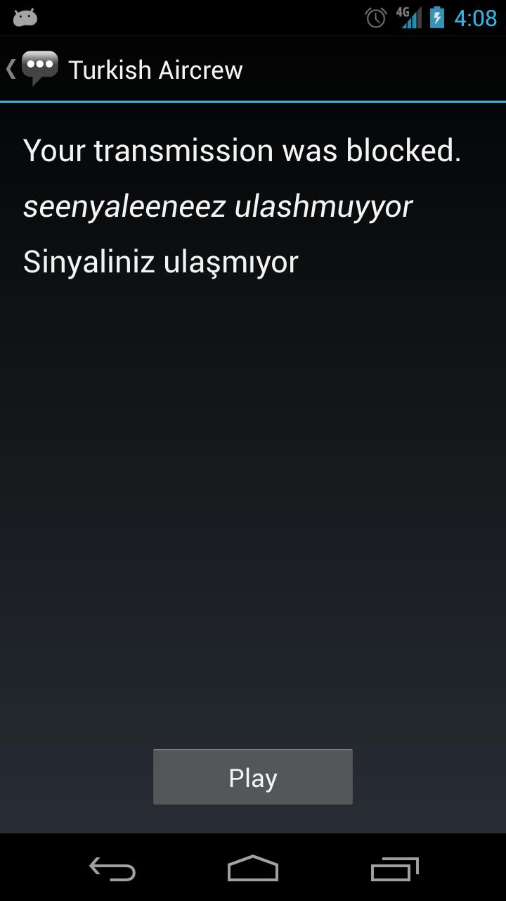 Turkish Aircrew Phrases