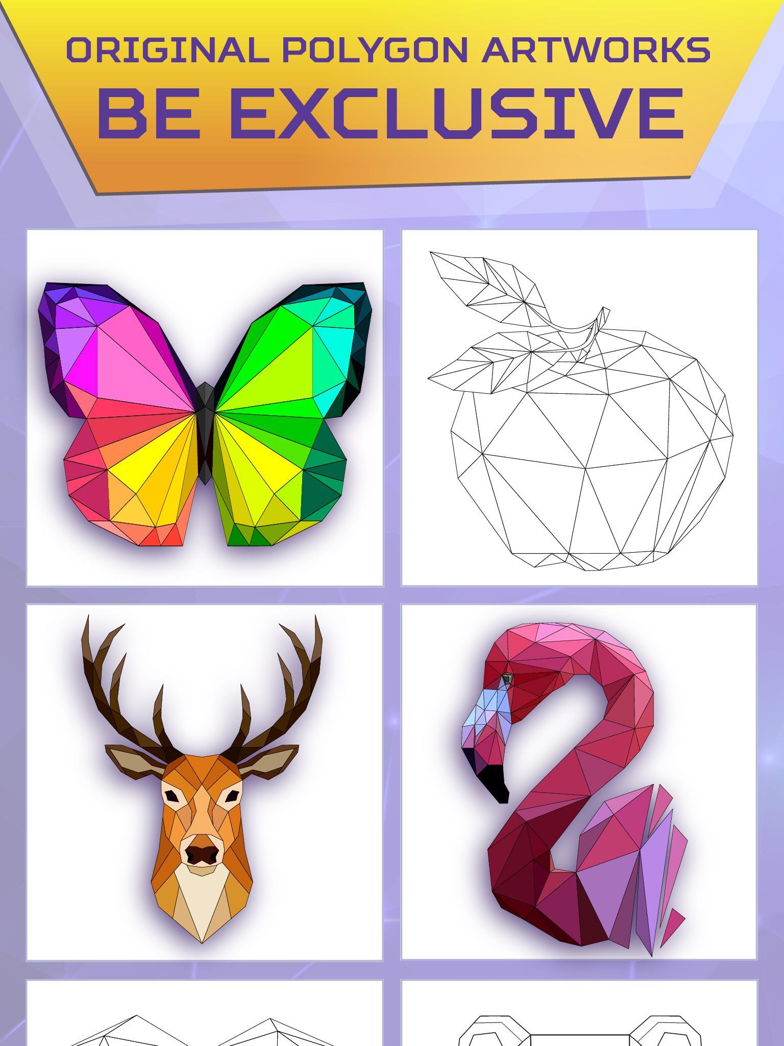 ColorPoly - Poly art coloring pages HD