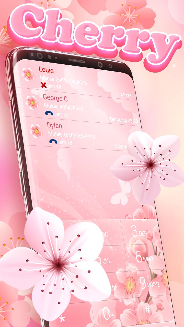 Cherry Flowers Pink Dialer
