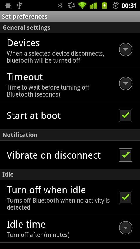 Bluetooth Auto Off