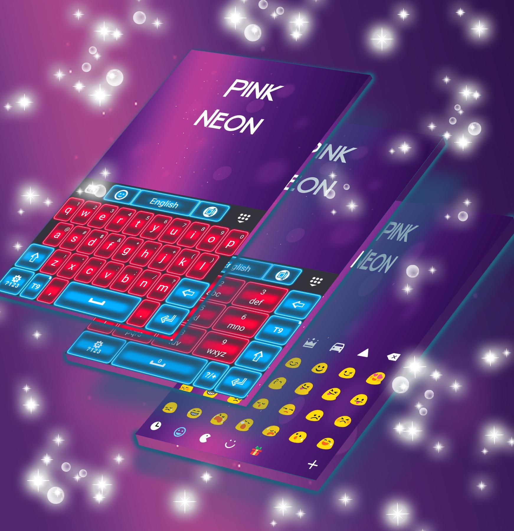 Pink Neon Keyboard Theme (New)