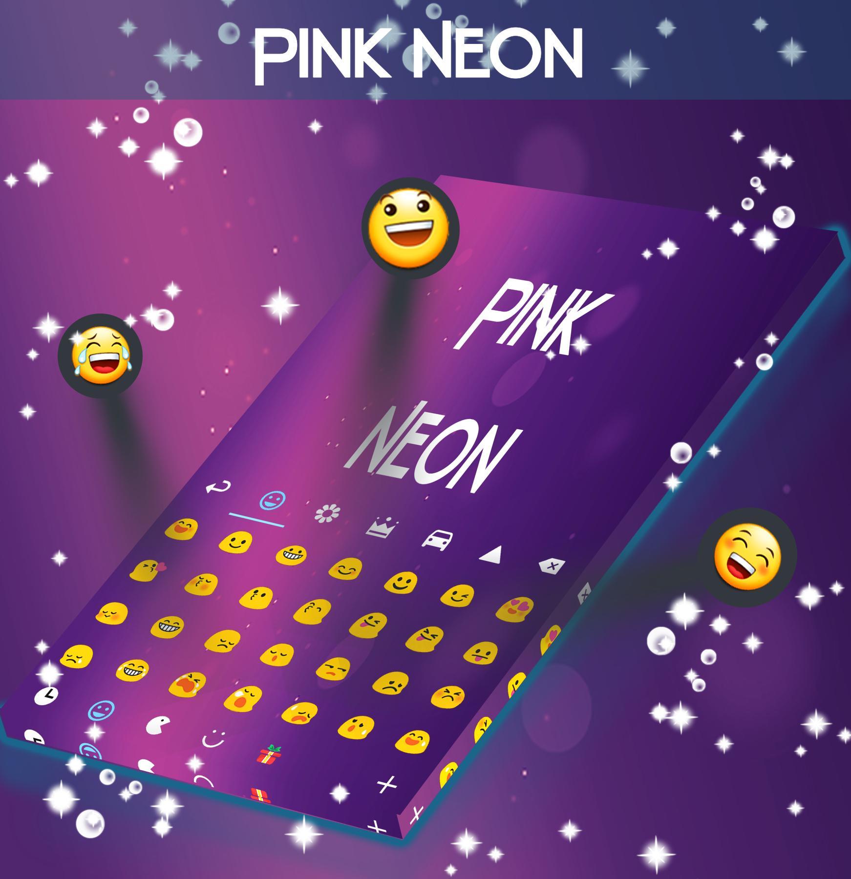 Pink Neon Keyboard Theme (New)