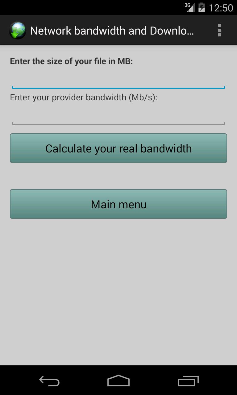 Net bandwidth & Download time