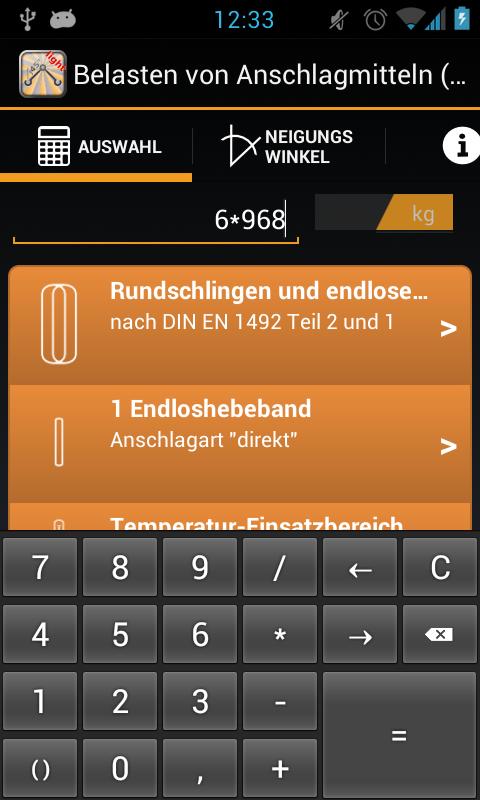 Belasten v. Anschlagmitteln li